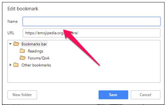 Chỉnh sửa thanh bookmark trên Google khi bạn sử dụng laptop