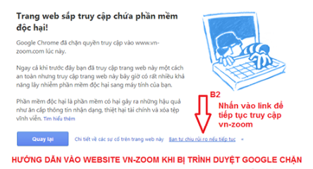 Cách vào vn-zoom.com khi bị trình duyệt Google Chrome chặn