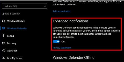 Chuyển sang giao diện tiếp theo và nhấp vào mục Windows Defender