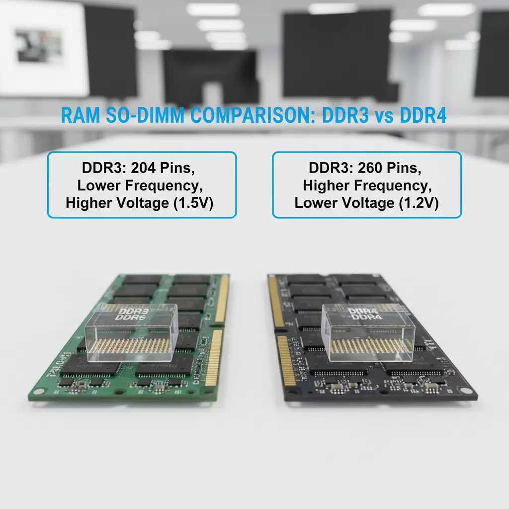 RAM SODIMM dành cho laptop có nhiều thế hệ khác nhau yêu cầu phải chọn đúng loại DDR3 DDR4 để tương thích với mainboard