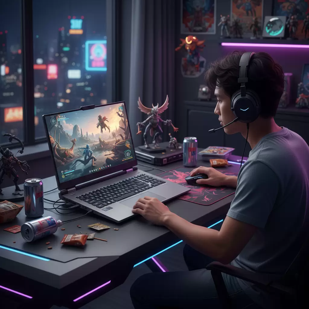 gemini_image_1767136429-2 Laptop gaming mỏng nhẹ 2026 hoàn toàn đáp ứng nhu cầu chơi game AAA ở độ phân giải cao